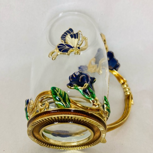 GLASS & METAL COFFEE/TEA CUP - Picture 3 of 7